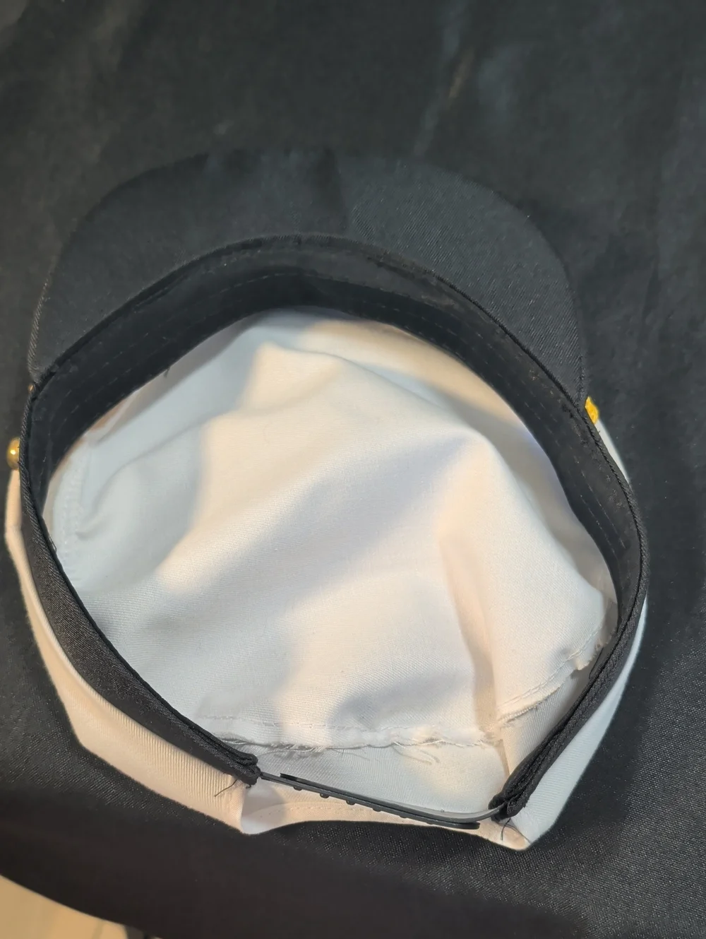 Adjustable White and Navy Sailor Captain Hat